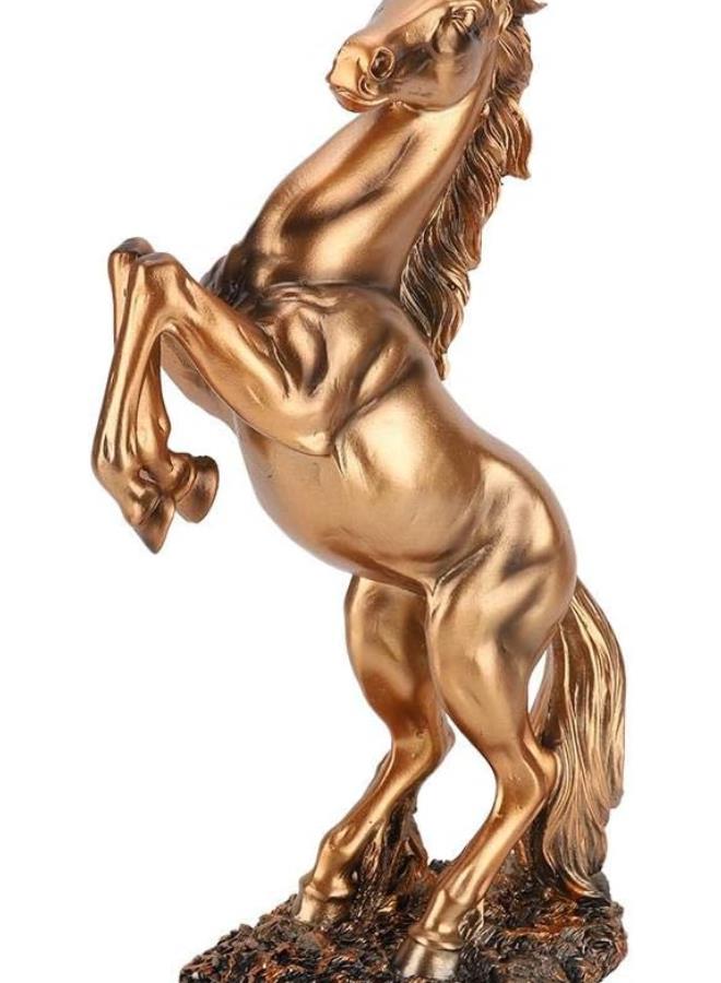 Eco-Friendly Resin Lucky Gifts Horse Statue Sculpture, White/Copper Horse Standing Statue, for Office Decor for Home Decor(bs-021 Copper Color)  - Image 1
