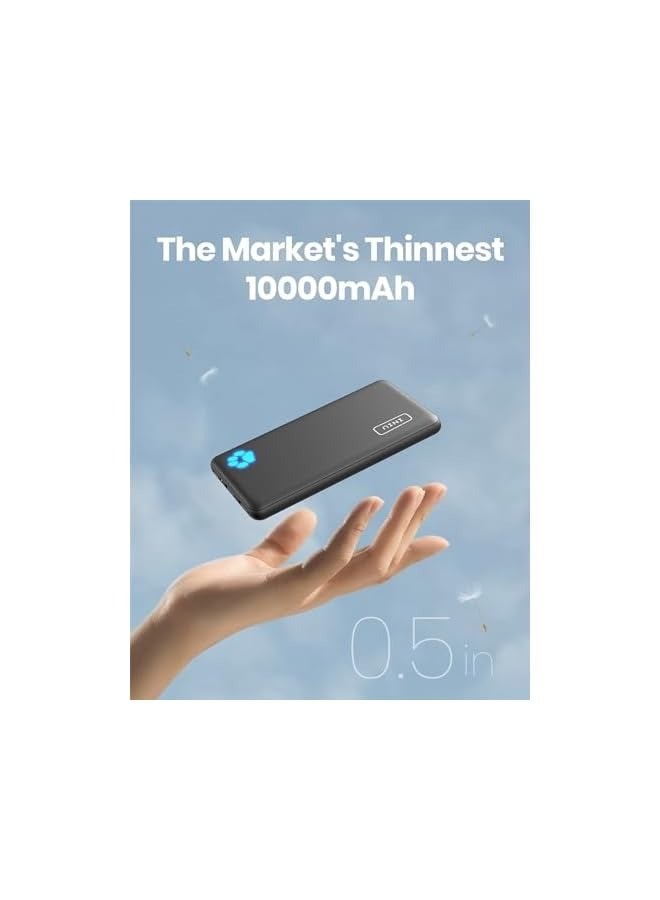 INIU Power Bank, USB C in&out Slimmest 10000mAh Portable Charger, Triple 3A High-Speed Charge External Battery Pack, Flashlight Phone Charger for iPhone 15 14 13 12 11 X Samsung S22 S21 Google LG iPad - Image 2