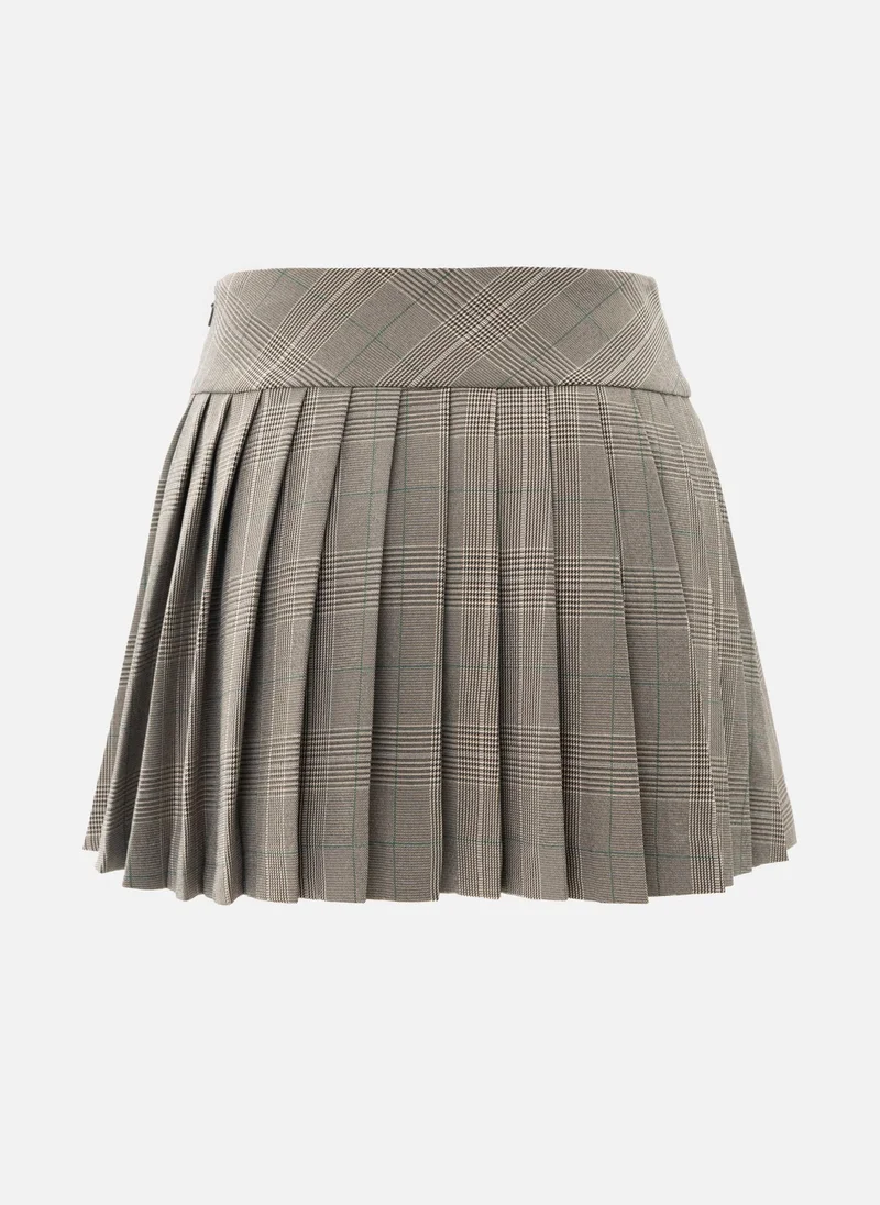 Lichi  Mini checked skirt with large buttons on the pockets for Women | Best Price UAE