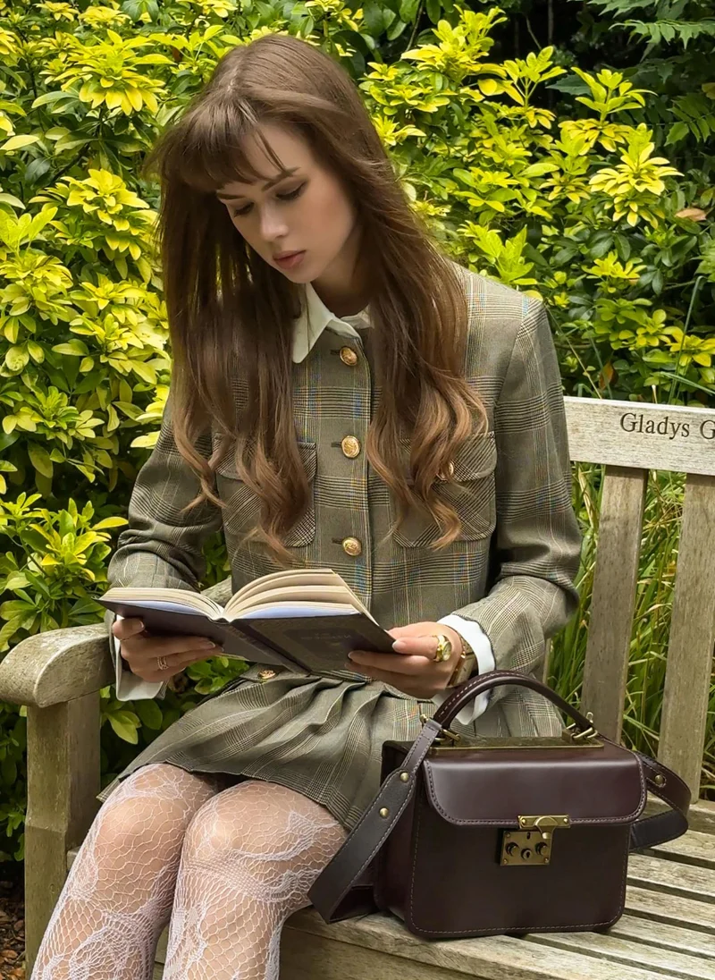 Lichi  Mini checked skirt with large buttons on the pockets for Women | Best Price UAE