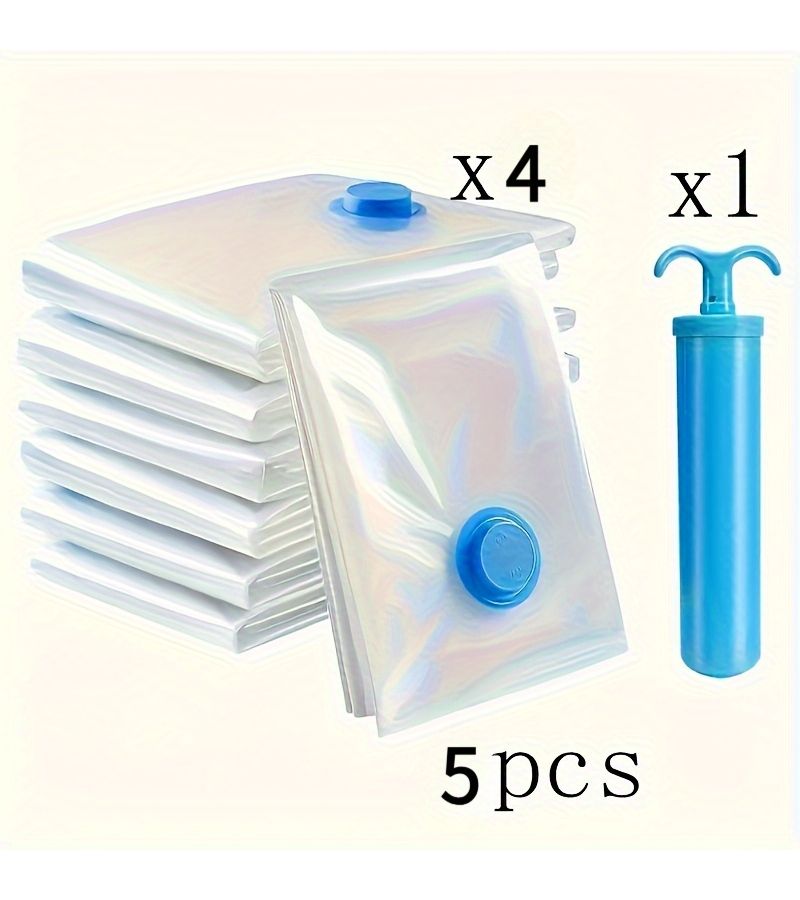 5 Pack Extra Large Vacuum Storage Bags Heavy Duty Compression Bags For Clothes And Bedding Space Saving Storage Solution For Home And Travel Ideal For Clothes And Home Organization Set Of 5 - Image 2