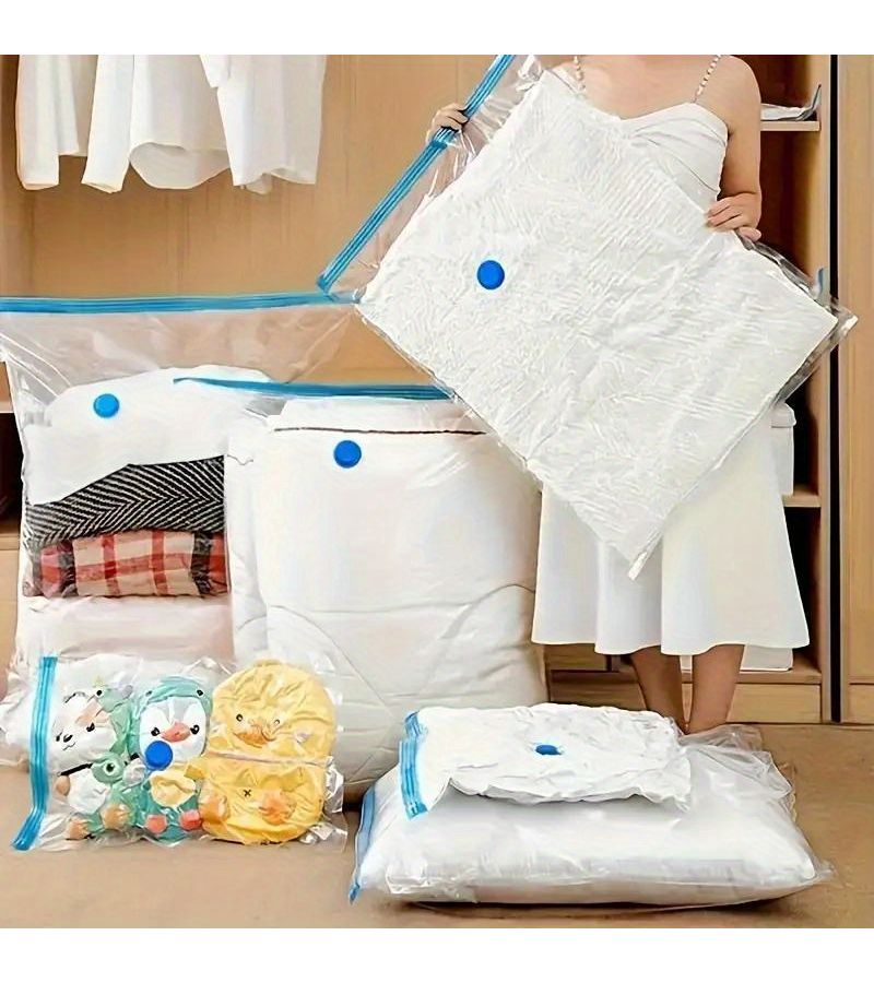 5 Pack Extra Large Vacuum Storage Bags Heavy Duty Compression Bags For Clothes And Bedding Space Saving Storage Solution For Home And Travel Ideal For Clothes And Home Organization Set Of 5 - Image 4