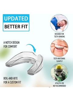 HaLunhi Mouth Guard for Grinding Teeth and Clenching Anti Grinding Teeth Custom Moldable Dental Guard,Dental Night Guards,Stops Bruxism, Eliminates Teeth Clenching 2 Sizes, Pack of 8 with Travel Hygien  - Image 2