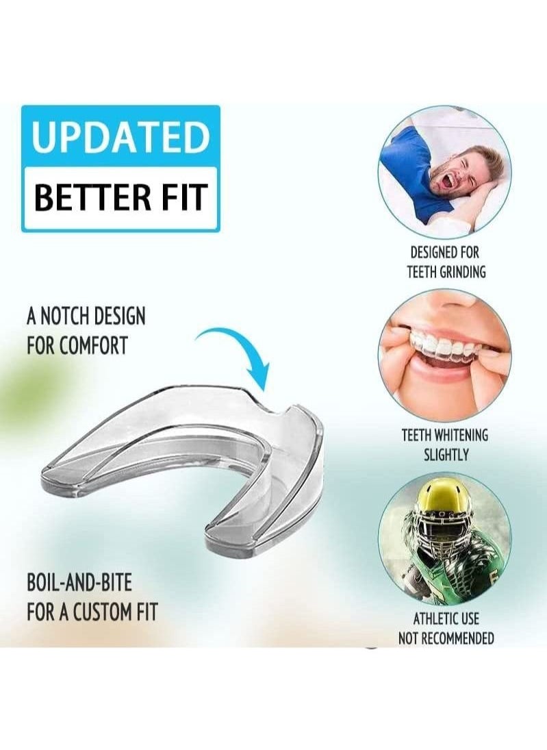 HaLunhi - Mouth Guard for Grinding Teeth and Clenching Anti Grinding Teeth Custom Moldable Dental Guard,Dental Night Guards,Stops Bruxism, Eliminates Teeth Clenching 2 Sizes, Pack of 8 with Travel Hygien - Image 1