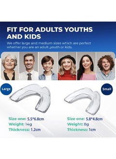 HaLunhi Mouth Guard for Grinding Teeth and Clenching Anti Grinding Teeth Custom Moldable Dental Guard,Dental Night Guards,Stops Bruxism, Eliminates Teeth Clenching 2 Sizes, Pack of 8 with Travel Hygien  - Image 3