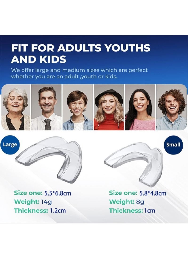 HaLunhi - Mouth Guard for Grinding Teeth and Clenching Anti Grinding Teeth Custom Moldable Dental Guard,Dental Night Guards,Stops Bruxism, Eliminates Teeth Clenching 2 Sizes, Pack of 8 with Travel Hygien - Image 1