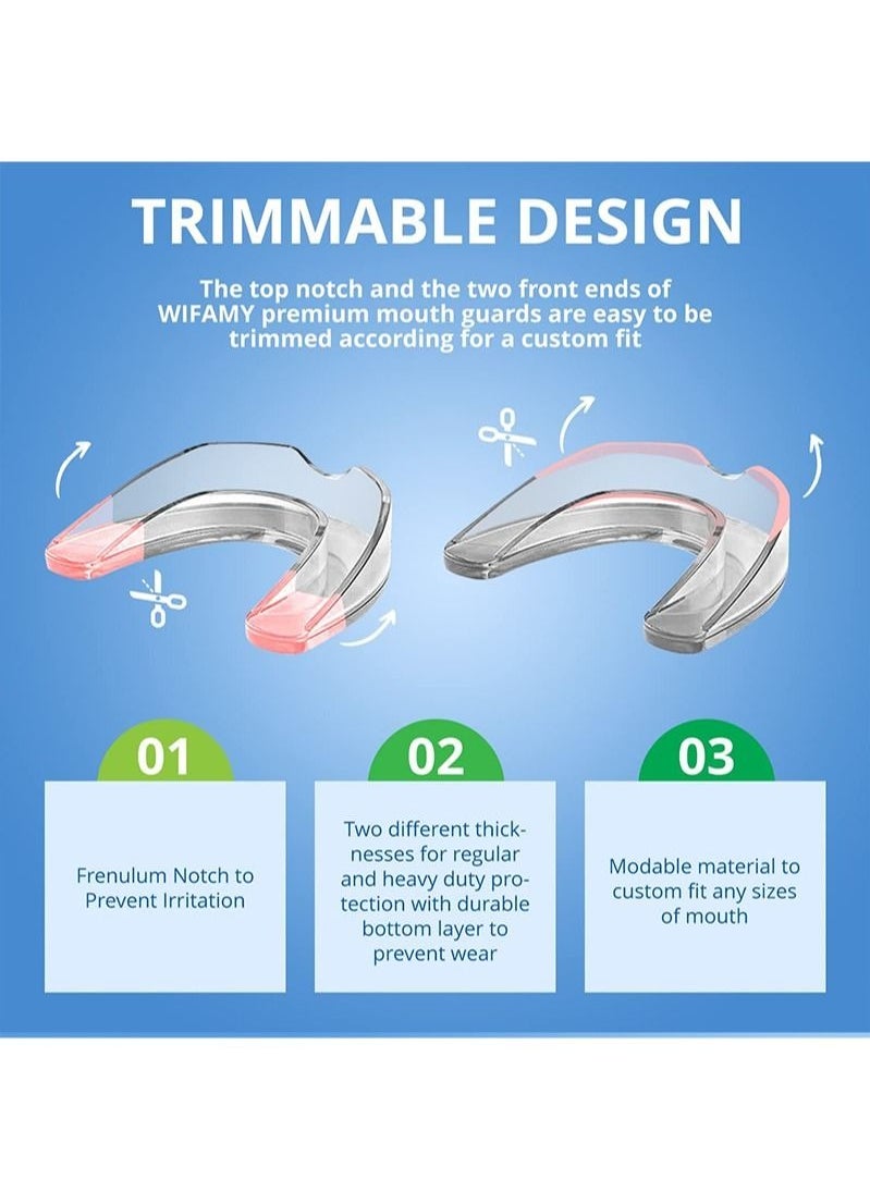 HaLunhi - Mouth Guard for Grinding Teeth and Clenching Anti Grinding Teeth Custom Moldable Dental Guard,Dental Night Guards,Stops Bruxism, Eliminates Teeth Clenching 2 Sizes, Pack of 8 with Travel Hygien - Image 1