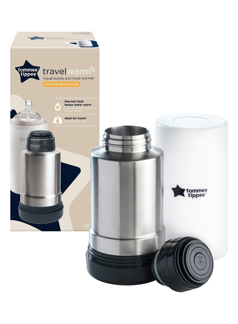 tommee tippee Closer To Nature Travel Bottle And Food Warmer - Silver/White/Grey - Image 1