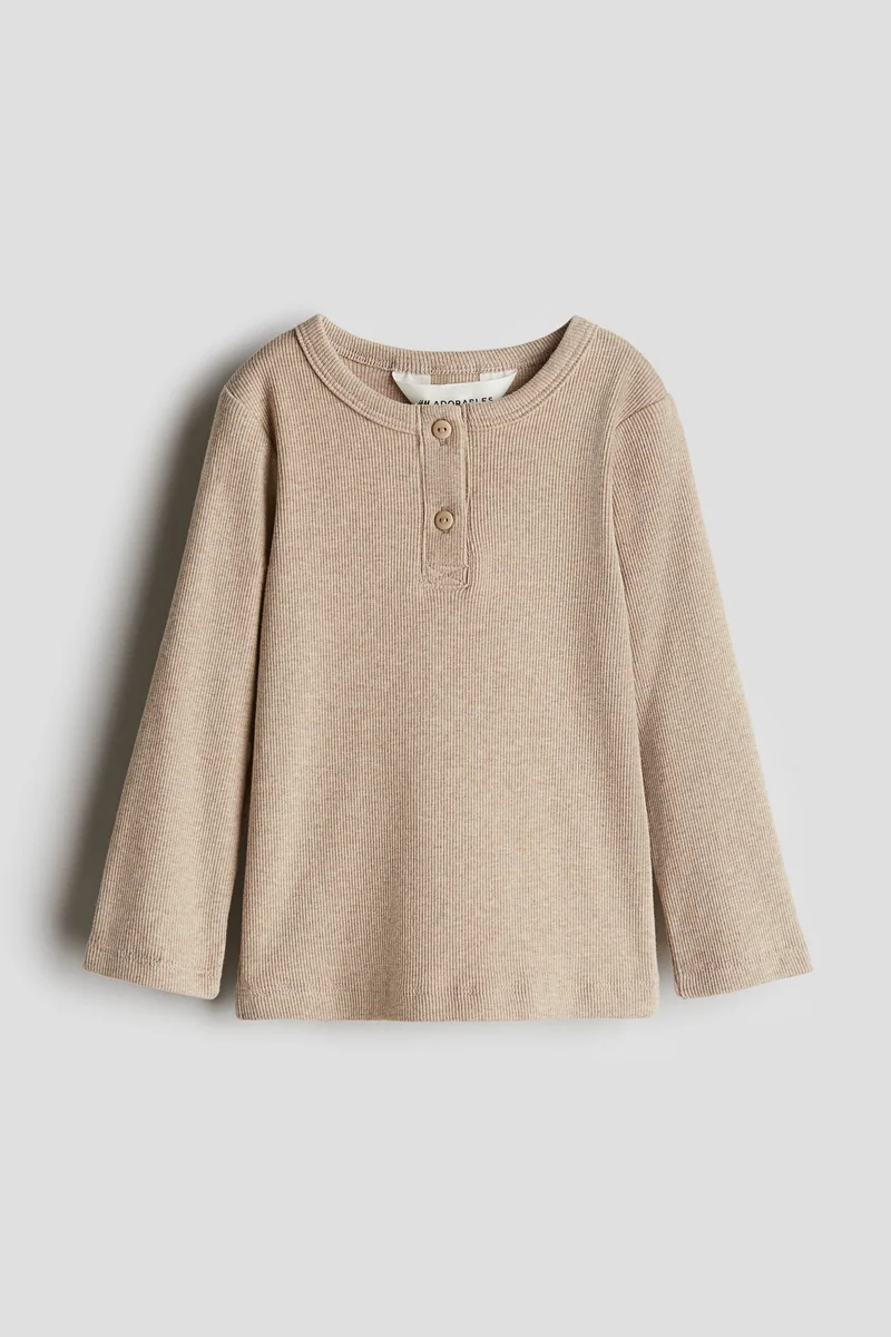 H&M Ribbed cotton Henley top