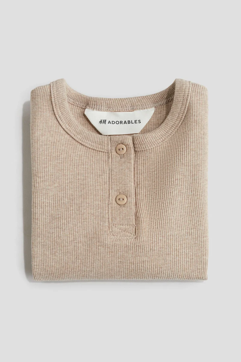 H&M Ribbed cotton Henley top