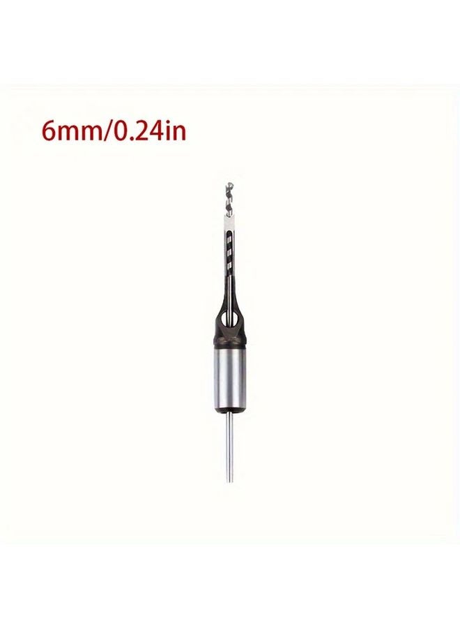6mm Square Hole Drill Manual Handheld Angle Chisel Interchangeable Bits Woodworking Tool - Image 1