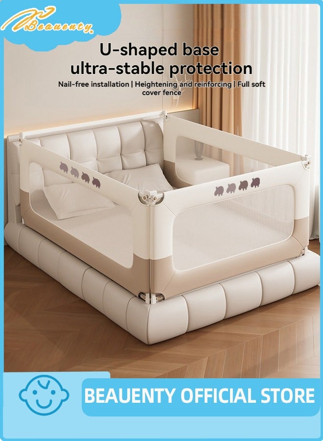 بيوينتي السرير السكك الحديدية حاجز الحرس للطفل السلامة المحمولة قابل للتعديل الارتفاع السقوط حامي السياج القابل للطي الحماية السرير السكك الحديدية السرير الجانب الواحد للأطفال حديثي الولادة - Image 1