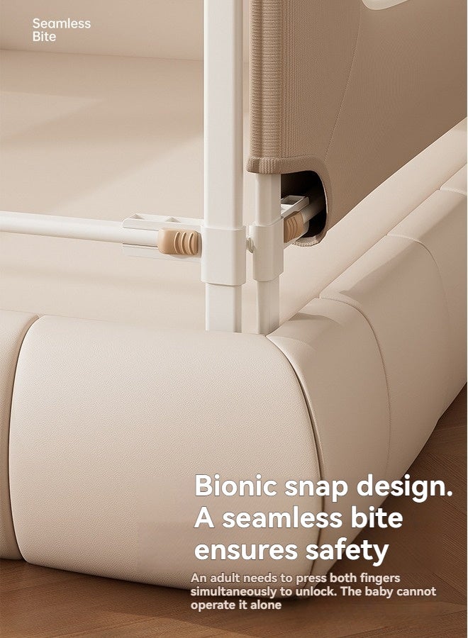 بيوينتي السرير السكك الحديدية حاجز الحرس للطفل السلامة المحمولة قابل للتعديل الارتفاع السقوط حامي السياج القابل للطي الحماية السرير السكك الحديدية السرير الجانب الواحد للأطفال حديثي الولادة - Image 3