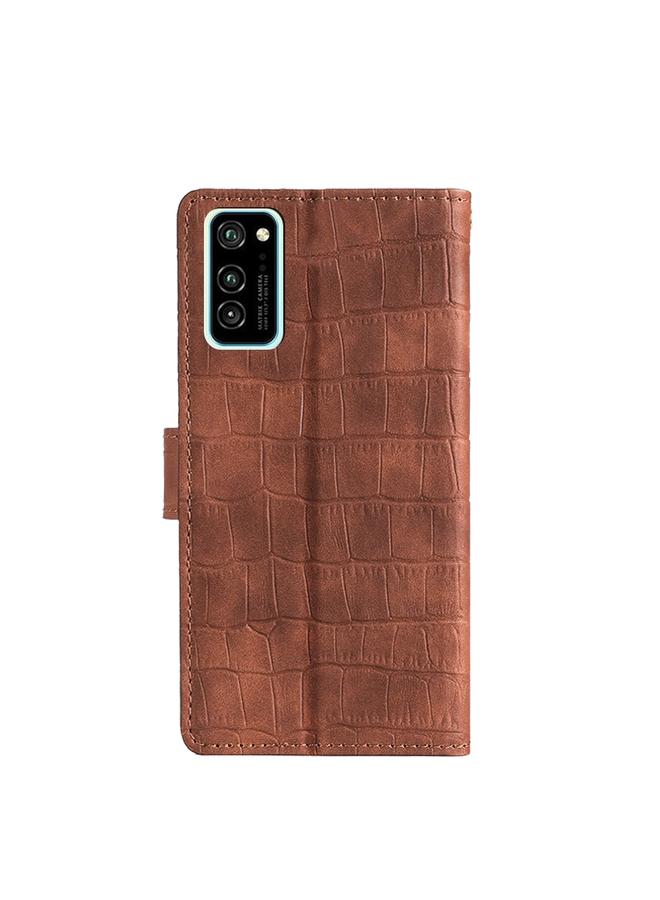 اس-توب جراب لهاتف Honor V30/V30 Pro مصنوع من جلد البولي يوريثان وملمس جلد التمساح مع مشبك مغناطيسي - Image 3