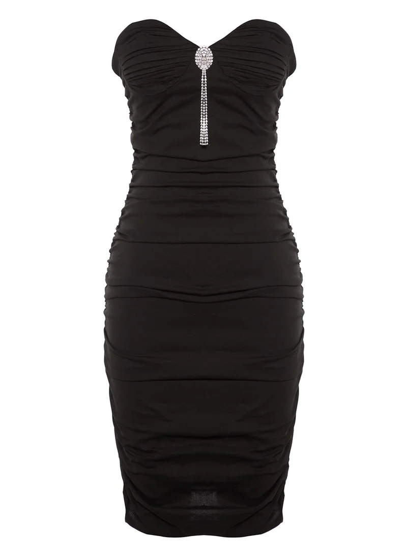 trendyol Bardot Embellished Detail Dress