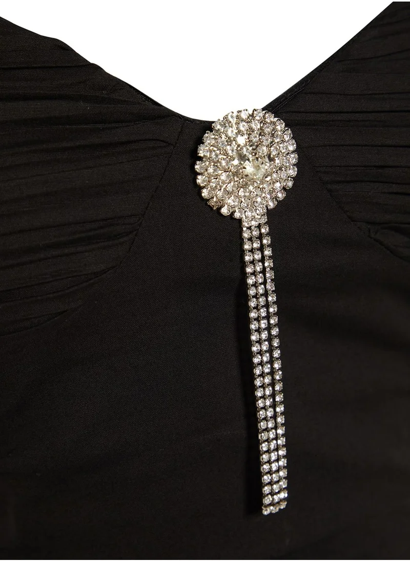 trendyol Bardot Embellished Detail Dress