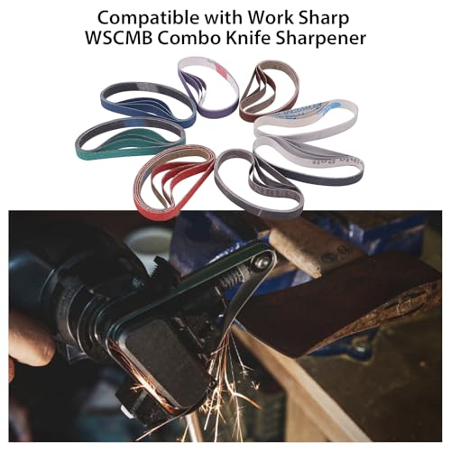 SHUTTLE GENIUS 32 Pack 1/2" x 10" Replacement Knife Sharpener Sanding Belts for Work Sharp WSCMB Combo Knife Sharpener, 80/120/240/400/600/800/1000/2500 Grit Sharpening Belts - Image 4