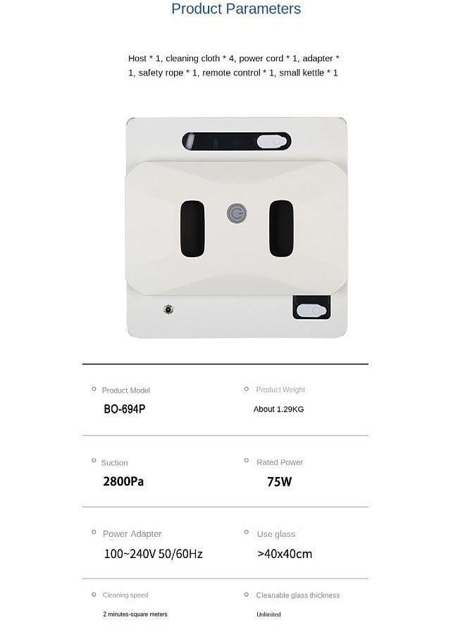 Window Cleaning Robot with Biodirection Spraying,controlled by mobile phone or remote controller
