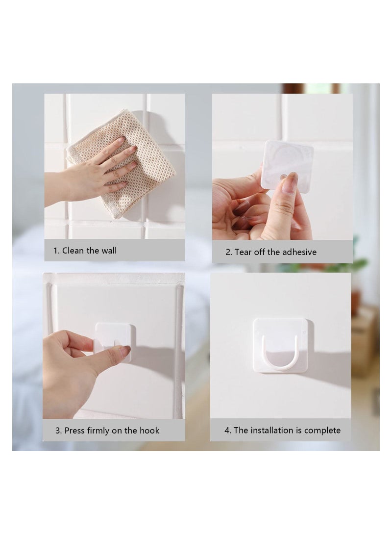 4 Pack Tension Holder Rod Mount Retainer Shower Curtain Mounting Bracket for Wall Adhesive Holde - Image 2