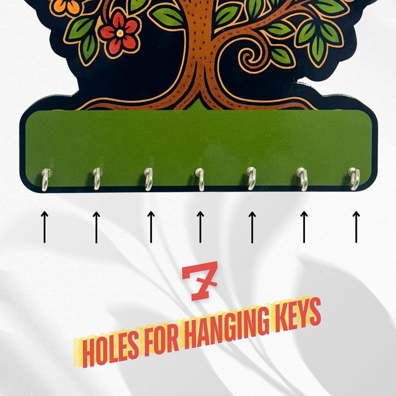Maefele Tree of Life Wooden Key Holder – Lightweight Wall Hanging Organizer for Home & Office | Decorative Modern Art for Bedroom, Living Room, Guest Room & Dining Area - Image 2