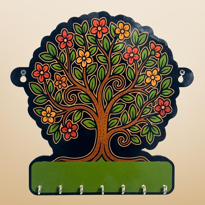 Maefele Tree of Life Wooden Key Holder – Lightweight Wall Hanging Organizer for Home & Office | Decorative Modern Art for Bedroom, Living Room, Guest Room & Dining Area - Image 1
