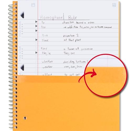 Five Star Spiral Notebook + Study App, 3 Subject, Wide Ruled Paper, 8" x 10-1/2", 150 Sheets, Fights Ink Bleed, Water Resistant Cover, Tidewater Blue (73184) - Image 4