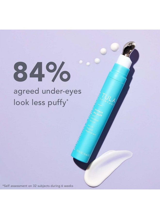 TULA Skin Care Instant De-Puff Eye Renewal Serum - Dark Circles Under Eye Treatment, Reduce Puffiness And Signs Of Wrinkles, 0.5 Fl Oz.  - Image 4