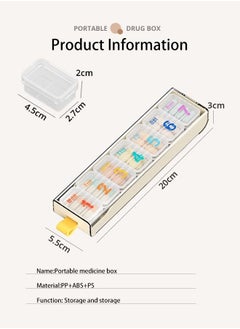 Ssovi Pill Box 7 Day Dispenser-Weekly Medicine Organizer with Portable Weekdays [7 Individual Storage Cells] Colour Coded Tablet Container 7 Day Pill Organizer Case，7 Day Portable Container (Cream)  - Image 4