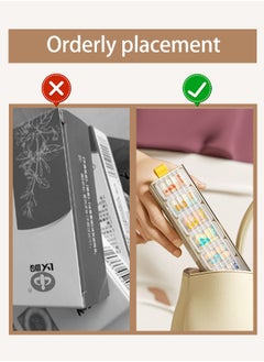 Ssovi Pill Box 7 Day Dispenser-Weekly Medicine Organizer with Portable Weekdays [7 Individual Storage Cells] Colour Coded Tablet Container 7 Day Pill Organizer Case，7 Day Portable Container (Cream)  - Image 5