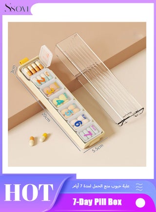 Pill Box 7 Day Dispenser-Weekly Medicine Organizer with Portable Weekdays [7 Individual Storage Cells] Colour Coded Tablet Container 7 Day Pill Organizer Case，7 Day Portable Container (Cream) - pzsku/ZF45A535112D465949D86Z/45/_/1728871447/eca4578f-214d-44f4-8012-047376e7817c