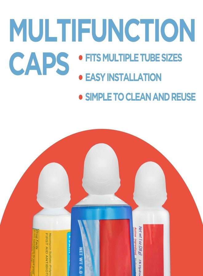 Chrome Cherry SqueezMe Self-Closing Toothpaste Caps, Silicone Lid for Kids & Adults, No Mess Toothpaste Dispenser, Self-Standing Easy Squeezer Cap, Bathroom Accessory, Clear, Pack of 3 - Image 3