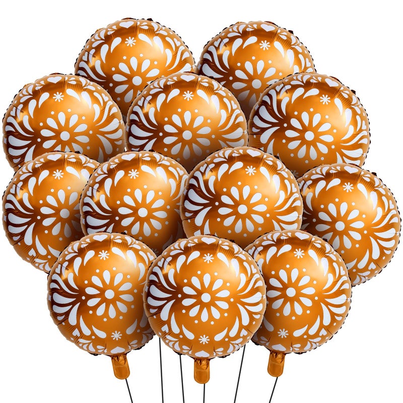 Soaoo 12 Pcs 18 Inches Cielito Lindo Party Balloons Kit Mexican Talavera Themed Balloons Decorations for Wedding Birthday Baby Shower Bridal Engagement Backdrop Photo Booth Supplies - Image 3