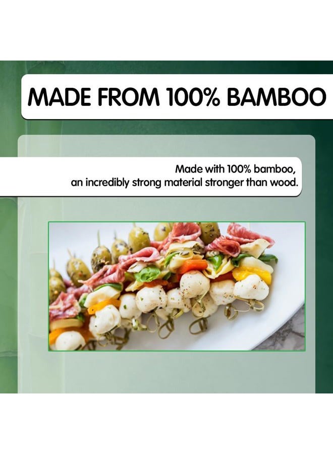 Mobi Lock 200 Pcs Fancy Bamboo Knot Cocktail Picks - 12cm Decorative Wooden Knotted Skewers - For Parties, Appetizers, Cocktails, Fruits, Kebabs, Barbecue (BBQ) - by Mobi Lock - Image 2