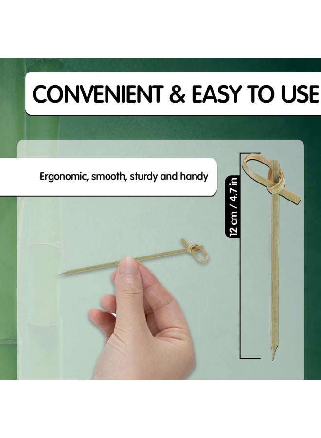 Mobi Lock 200 Pcs Fancy Bamboo Knot Cocktail Picks - 12cm Decorative Wooden Knotted Skewers - For Parties, Appetizers, Cocktails, Fruits, Kebabs, Barbecue (BBQ) - by Mobi Lock - Image 3