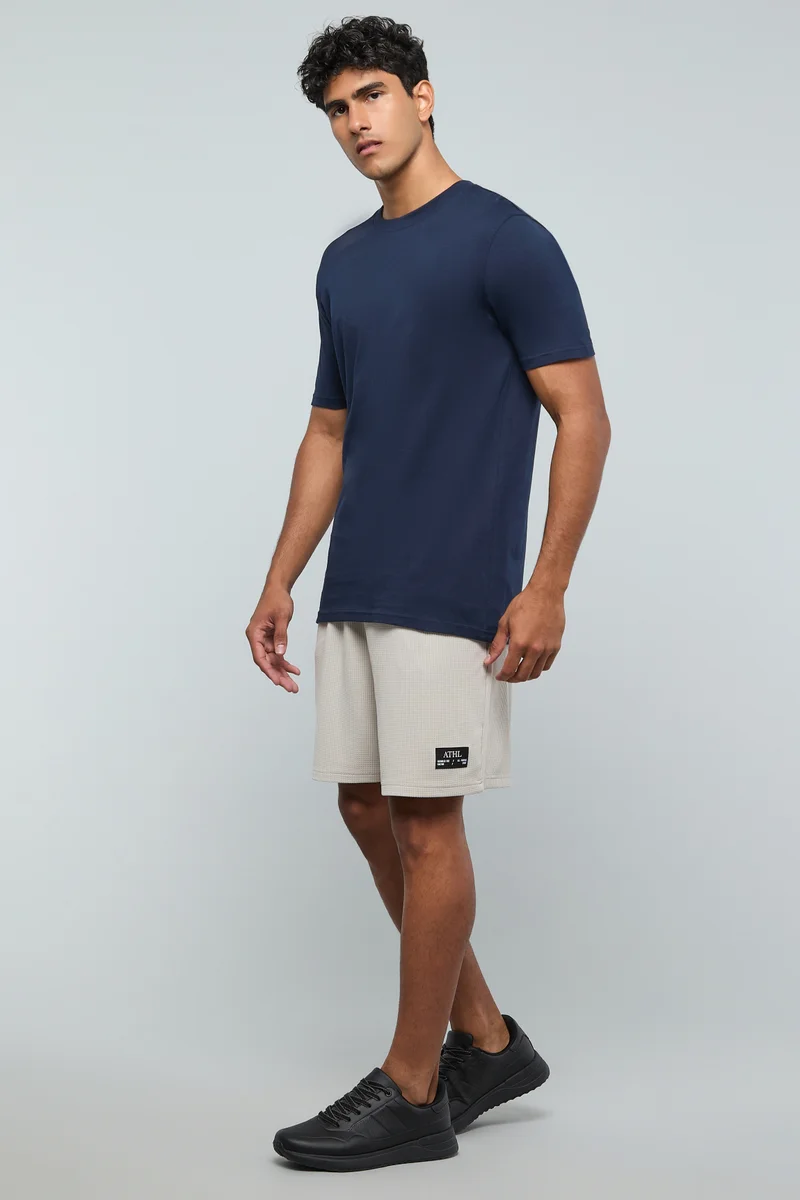 R&B Solid Shorts with Drawstring Waist