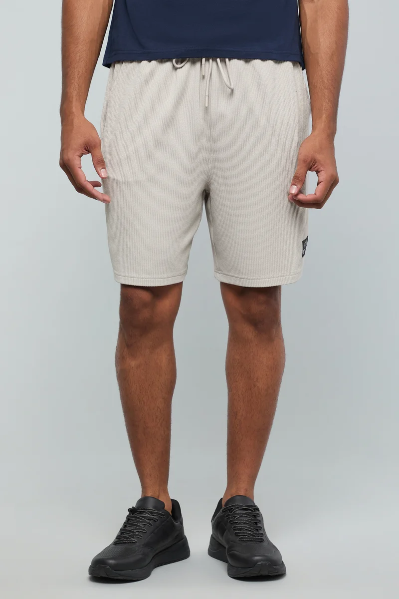 R&B Solid Shorts with Drawstring Waist