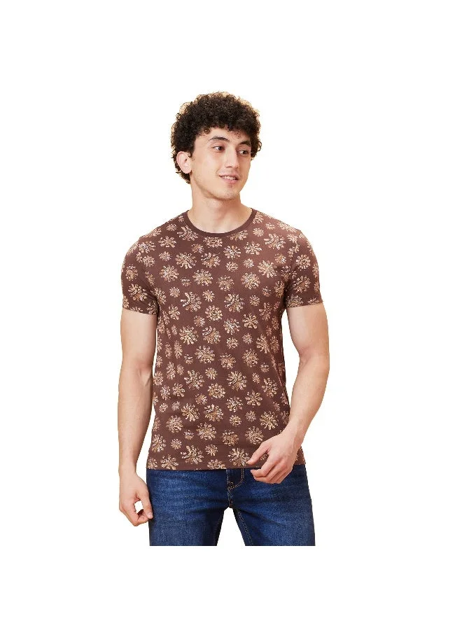 Being Human Mens Coffee Round Neck Short Sleeve T-Shirt