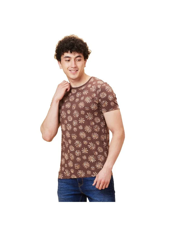 Being Human Mens Coffee Round Neck Short Sleeve T-Shirt