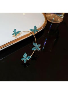 نيبمينينت Korean Fashion Diamond Butterfly Ear Clip Minority Bow No Earring Pierced Earrings Female 