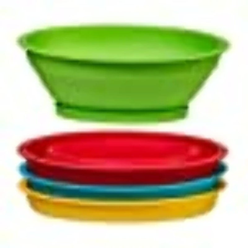 Progressive International Collapsible Mini Small Compact Multi Colored Fruit Vegetable Colander Strainer Water Drainer Set