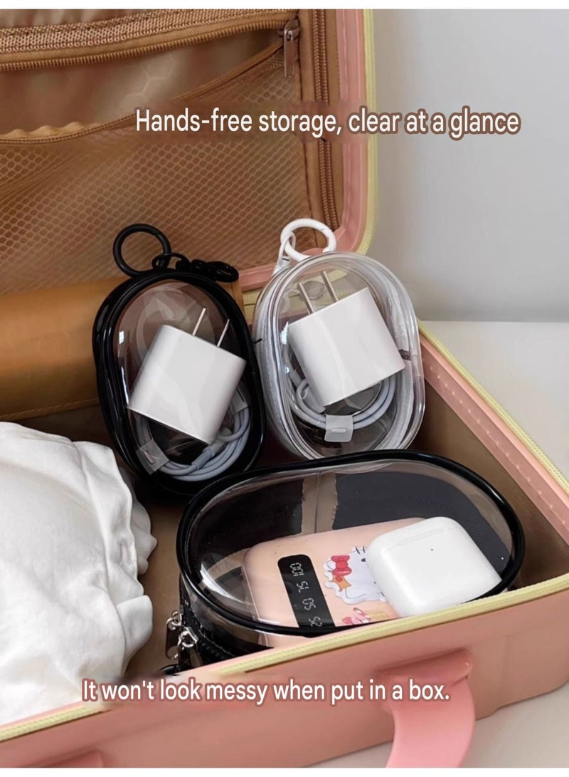 Clear Keychain Storage Pouch – Mini Portable Travel Organizer Bag for Airpods, Charging Cables, Jewelry, and Lipstick - Image 4