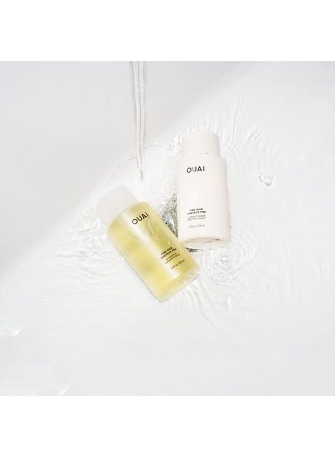 Ouai شامبو فاين - ارتقِ بشعرك الناعم إلى المستوى التالي مع الكيراتين المقوي، البيوتين وزيت بذور الشيا - يوفر شعرًا نظيفًا، نابضًا بالحياة وكثيفًا - خالي من البارابين، الكبريتات والفثالات - 10 أونصة سائلة - Image 4