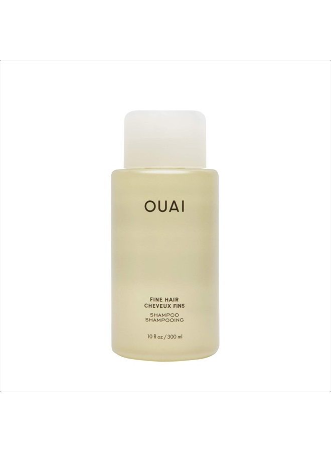 Ouai شامبو فاين - ارتقِ بشعرك الناعم إلى المستوى التالي مع الكيراتين المقوي، البيوتين وزيت بذور الشيا - يوفر شعرًا نظيفًا، نابضًا بالحياة وكثيفًا - خالي من البارابين، الكبريتات والفثالات - 10 أونصة سائلة - Image 1