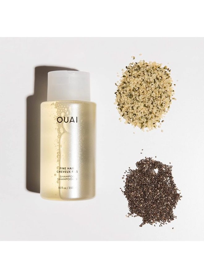 Ouai شامبو فاين - ارتقِ بشعرك الناعم إلى المستوى التالي مع الكيراتين المقوي، البيوتين وزيت بذور الشيا - يوفر شعرًا نظيفًا، نابضًا بالحياة وكثيفًا - خالي من البارابين، الكبريتات والفثالات - 10 أونصة سائلة - Image 2