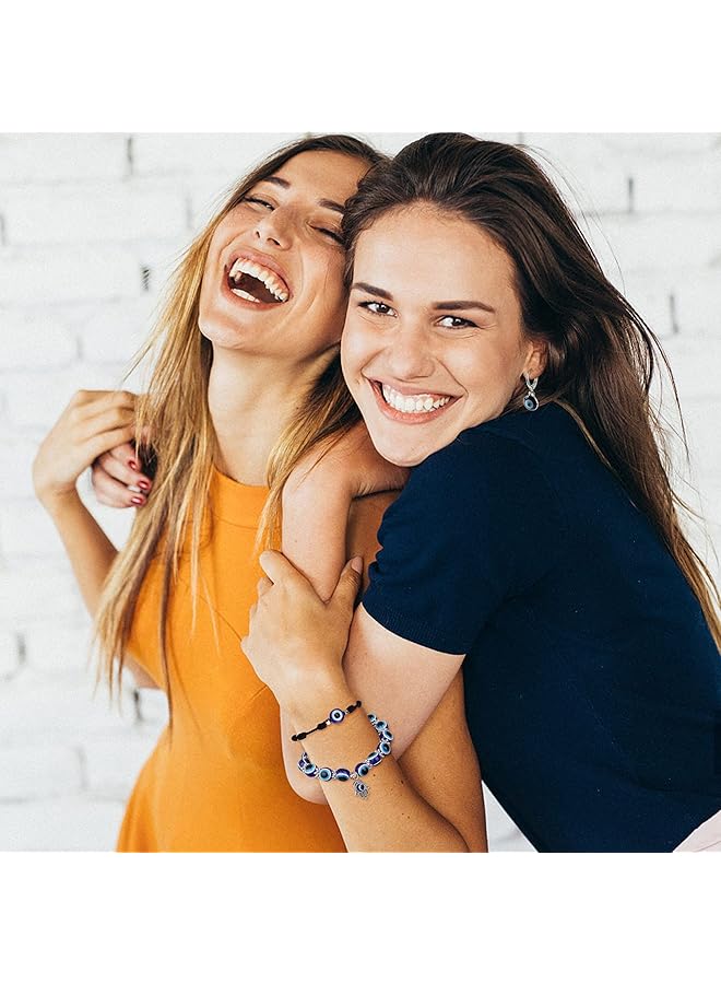 erorex 11Pcs Evil Eye Necklace Pendant For Women Men Leather Rope Evil Eye Earrings Protection Bracelet Jewelry Set Evil Eye Charms - Image 3