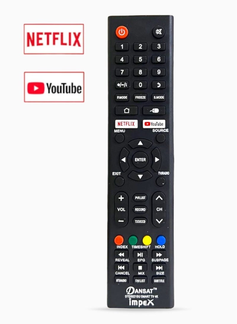 Remote Control for DANSAT LCD LED Smart TV Compatible with Daily Use and Home Entertainment