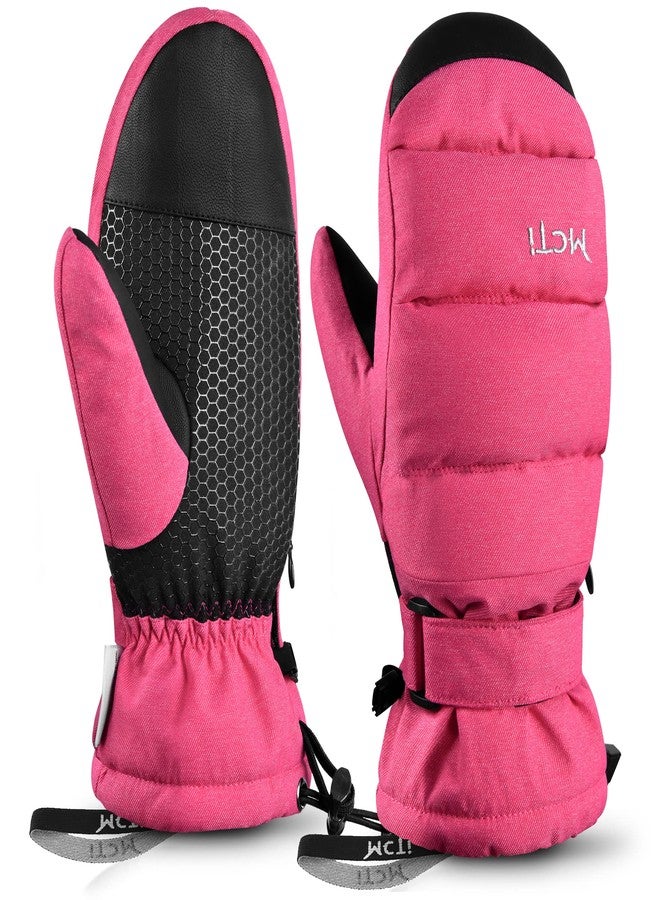 MCTi Ski Mittens Women's Snow Mitten Touch Screen Waterproof Insulated Quilted Mitts with Hidden Zipper - Image 1