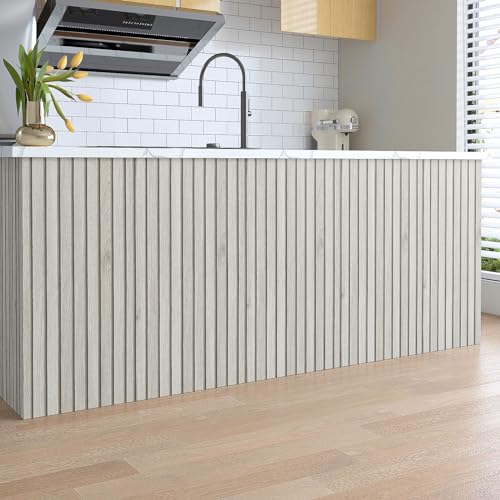 VaryPaper Grey Wood Slat Wallpaper 15.7''x78.7'' Wood Panel Wallpaper Peel and Stick Wood Grain Contact Paper for Cabinets Waterproof Self Adhesive Removable Wood Wall Paper Roll for Bedroom Bathroom - Image 5