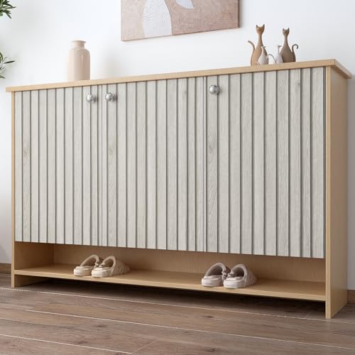 VaryPaper Grey Wood Slat Wallpaper 15.7''x78.7'' Wood Panel Wallpaper Peel and Stick Wood Grain Contact Paper for Cabinets Waterproof Self Adhesive Removable Wood Wall Paper Roll for Bedroom Bathroom - Image 4