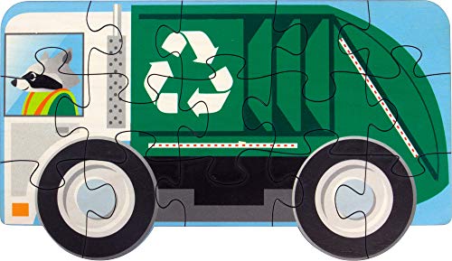 Maple Landmark Recycling Truck Shaped Puzzle Made in USA - Image 1